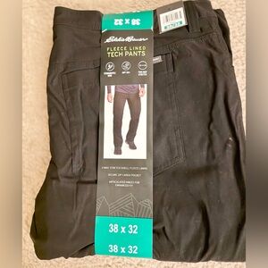 Eddie Bauer Black Fleece Lined Cargo Pants